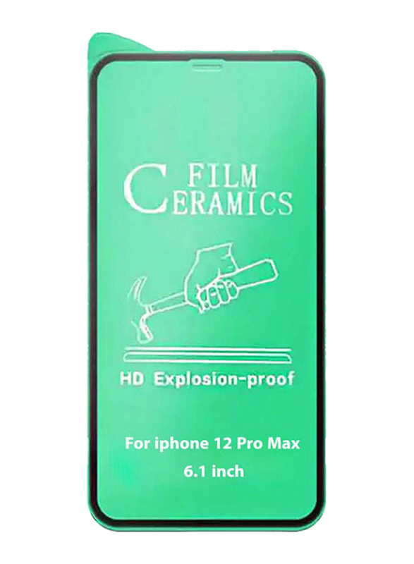 Apple iPhone 12 Pro Max 9D Pro Plus Nano Ceramic Film Anti-Broken Full Glue Mobile Phone Screen Protector, Black/Clear