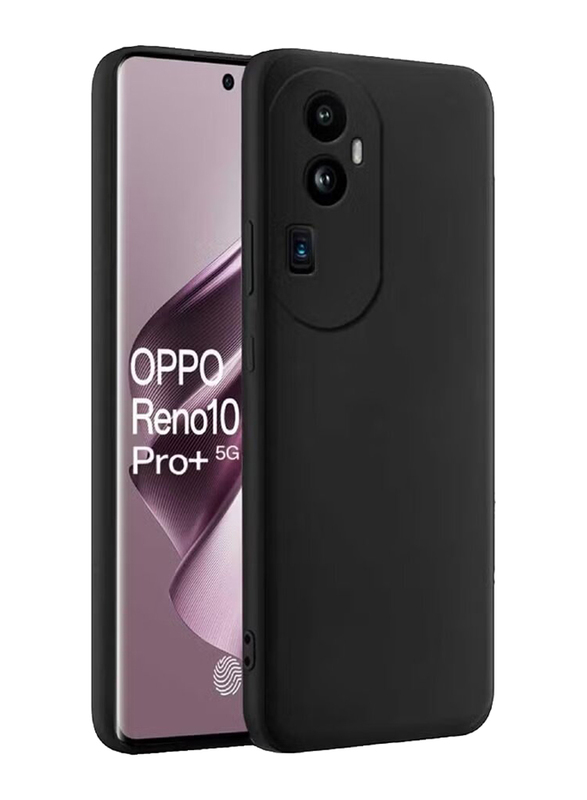 ZooMee Oppo Reno 10 Pro Plus 5G Protective Liquid Silicone Rubber Camera Protection Ultra Slim Mobile Phone Case Cover, Black