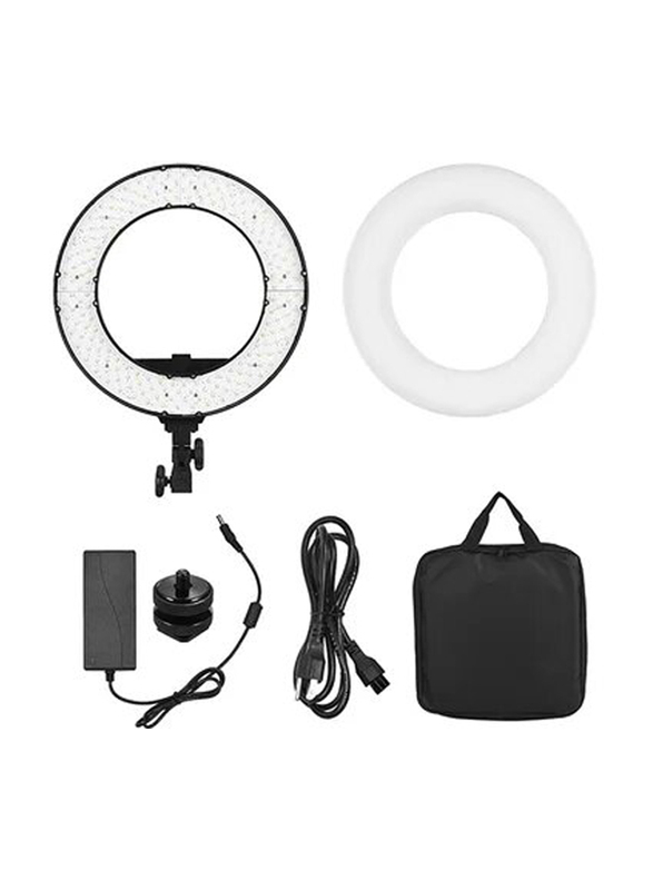 Andoer HD-14S Studio Ring Dimmable LED Video Light Lamp, White