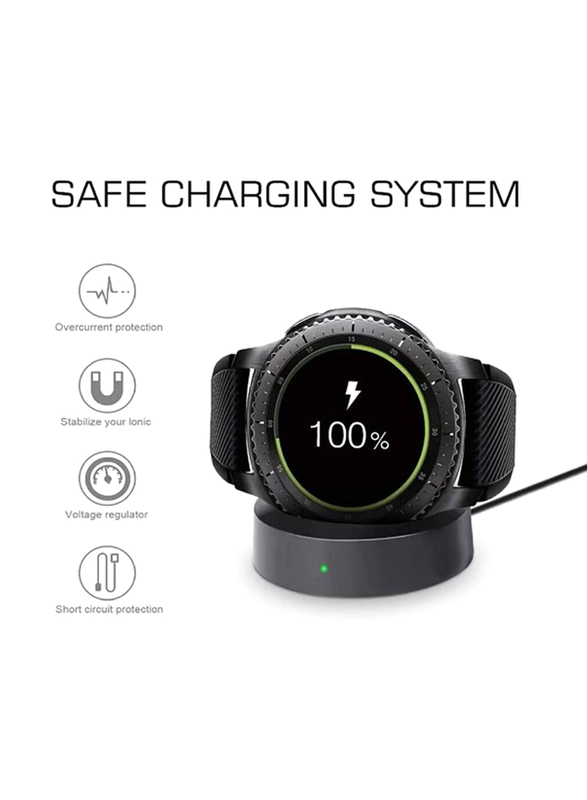 Magnetic Wireless Power Charging Dock Station for Samsung Watch Gear S2, Black