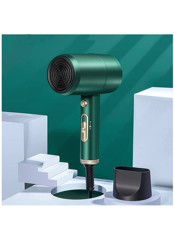 Three-Speed Wind Speed Intelligent Constant Temperature No Hair Damage Hair Dryer with Overheat Protection, Green