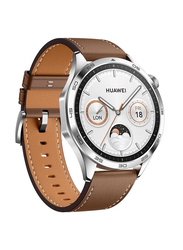 Ics Replacement Genuine Leather Adjustable Wrist Strap 22mm for Huawei Watch GT 4 46mm, Brown