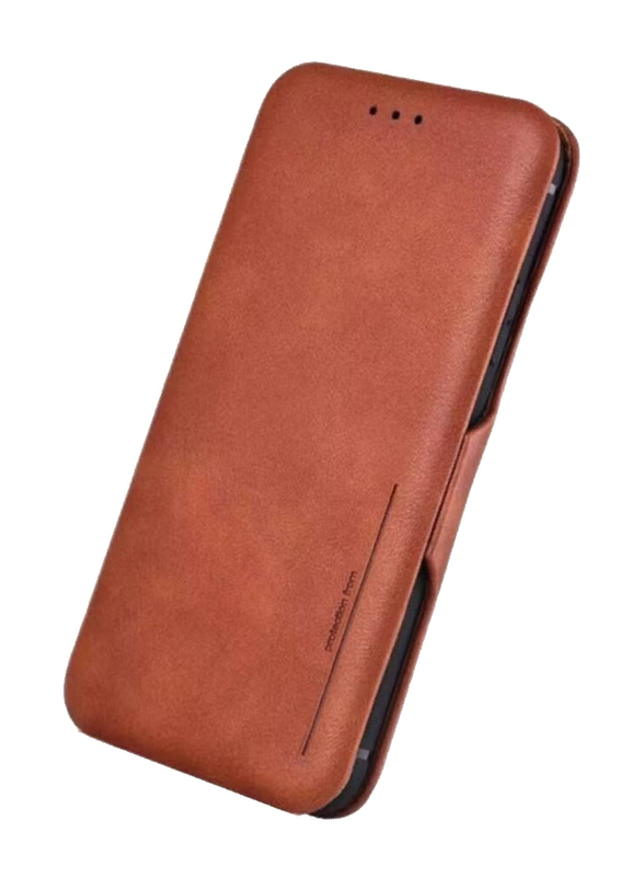 Olliwon Xiaomi Poco X5 Pro Protective Smart PU Leather Mobile Phone Case Cover with Card Holder and Auto Magnetic Closure, Brown