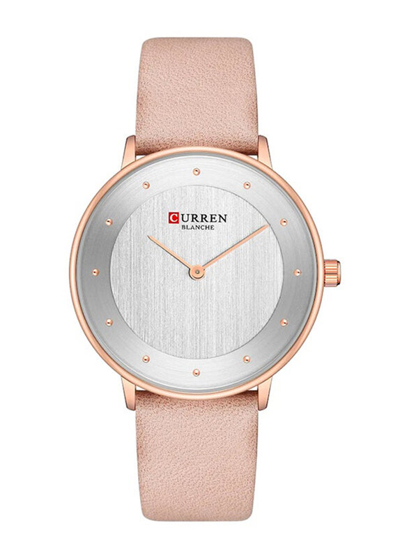 

Curren Analog Watch for Girls with Leather Band, Water Resistant, C9033L-4, Beige-Silver