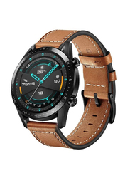 Genuine Leather Replacement Band for Huawei Watch GT2 Pro/GT2e/GT2 46mm/GT Active/Huawei Watch GT, Brown