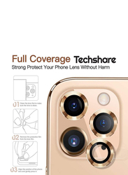 Techshare Apple iPhone 12 Pro Max Camera Lens Protector, 3 Pieces, Gold