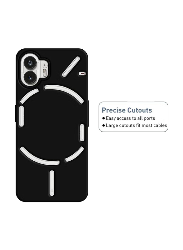 Olliwon Nothing Phone 2 Protective Soft Silicone Anti-Scratch Shock Absorption Mobile Phone Back Case Cover, Black