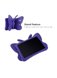 Apple iPad Generation 9th/8th/7th 10.2/10.5-inch Kids EVA Foam Shockproof Kickstand Butterfly Lightweight Tablet Case Cover, Purple