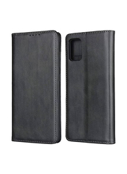 Samsung Galaxy A71 Leather Wallet Flip Mobile Phone Case Cover, Black