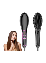 Gennext Electric Heated Negative Ceramic Hair Straightening Brush with Adjustable Temperature for All Hair Types, Smooth & Frizz-Free Hair, Black