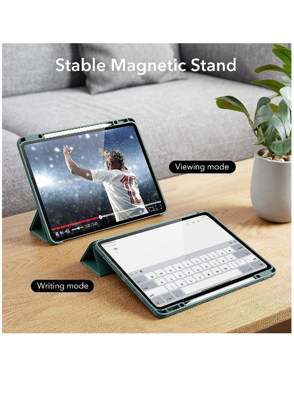 Dux Ducis Apple iPad Pro 12.9-inch 6th/5th Gen 2022/2021 Protective Trifold Stand Auto Sleep/Wake Flexible Back Case Cover, Green