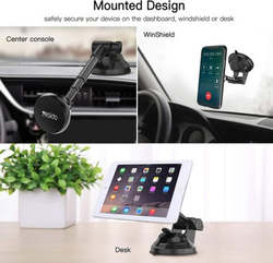 Yesido Magnetic Car Phone Mount With 6 Powerfull Magnets Adjustable Telescopic Arm, Black