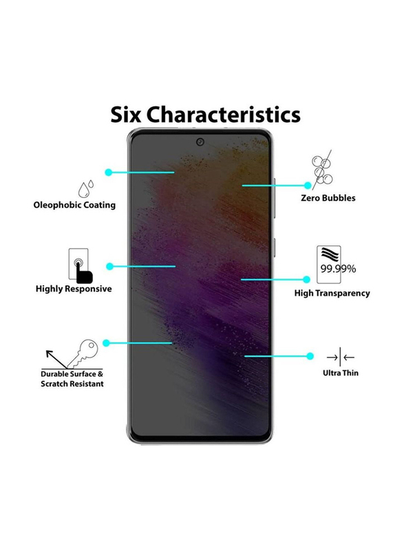 Samsung Galaxy A52s 5g Anti Scratch Bubble Free Privacy Tempered Glass Screen Protector, Black