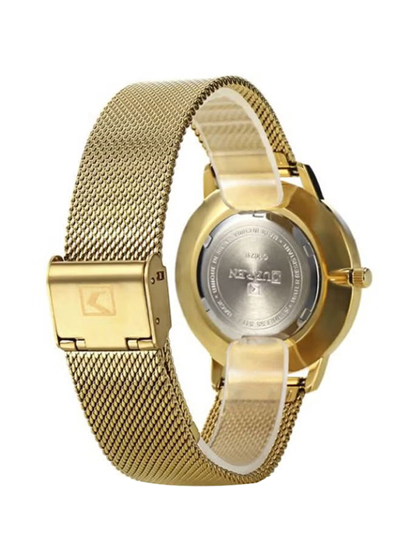 Curren Analog Watch for Women with Stainless Steel Band, Water Resistant, 9024A, Gold-White