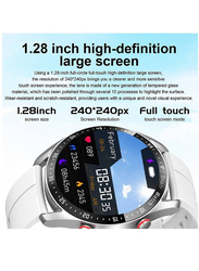 46mm HD Full Touching Bluetooth Voice Call Screen Smart Watch, Silver