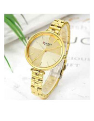 Curren Analog Watch for Women with Stainless Steel Band, Water Resistant, Gold