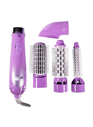 Geepas 4-In-1 New Electric Hair Dryer Styler Blow Brush, Purple