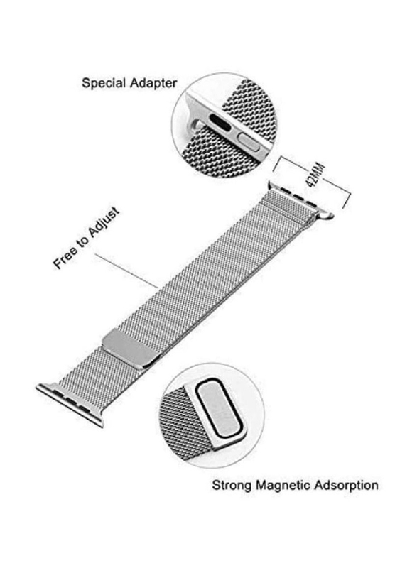 Replacement Milanese Loop Strap for Apple iWatch Series Band 38/40mm, Silver