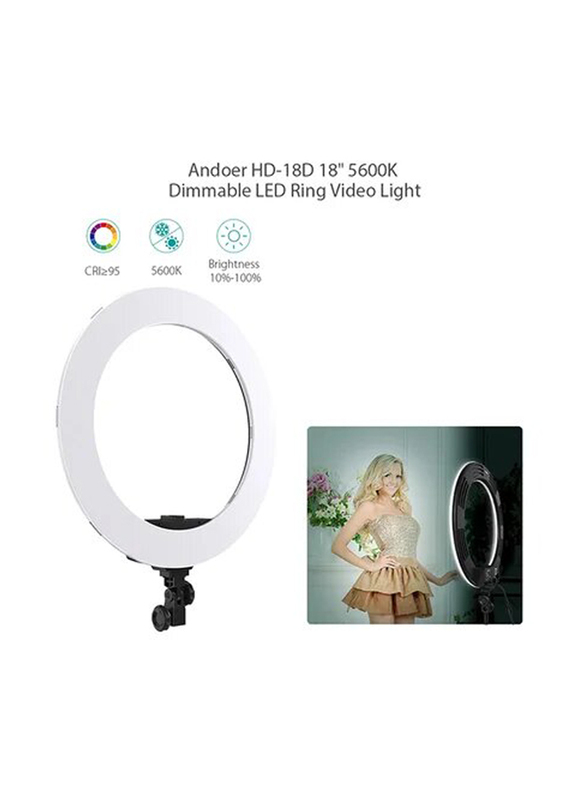 Andoer 252-Piece LED Video Light Lamp Set, White