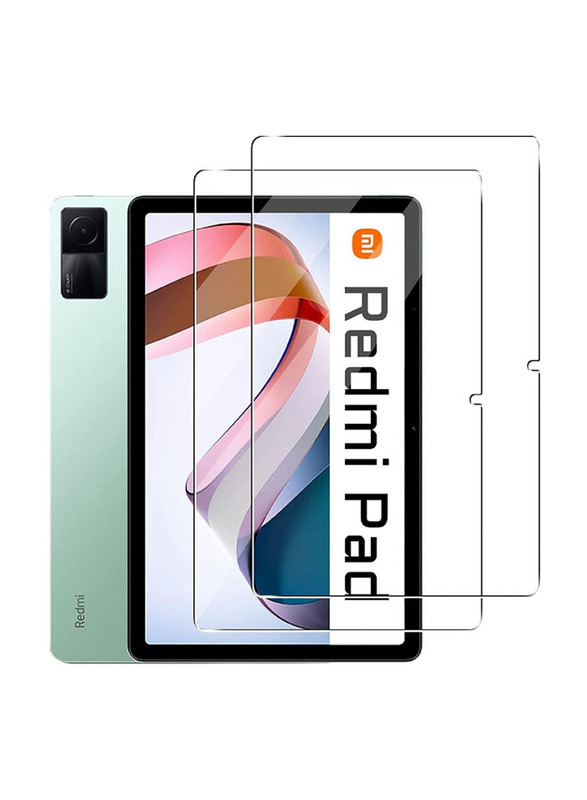 Hyx Xiaomi Redmi Pad 10.6 Inch HD Full Coverage Easy Installation Tempered Glass Screen Protector, 2 Piece, Clear