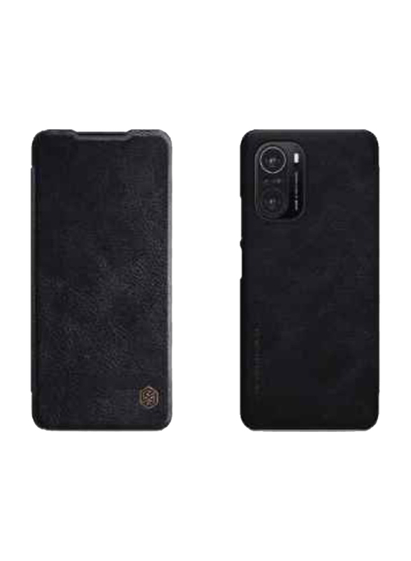 Nillkin Xiaomi Redmi Poco F3 Leather Flip Folio Mobile Phone Case Cover, Black