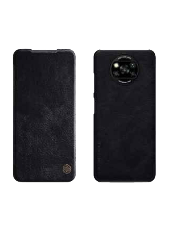 Nillkin Xiaomi Poco X3 Nfc Leather Flip Folio Mobile Phone Case Cover, Black