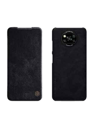 Nillkin Xiaomi Poco X3 Nfc Leather Flip Folio Mobile Phone Case Cover, Black