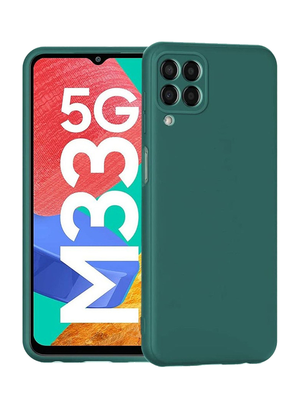 Samsung Galaxy M33 5G Protective Silicone Flexible Ultra Soft Mobile Phone Back Case Cover, Green