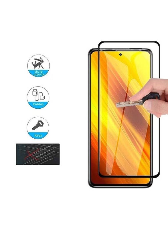 Xiaomi Poco X3 3D Curved Full Glue Mobile Phone Tempered Glass Screen Protector, Clear