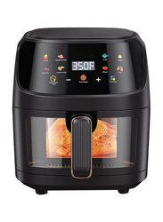 Silver Crest 8L Multifunctional Digital Electric Hot Air Fryer LCD Touch Screen Nonstick Cooking Presets, 2400W, Black