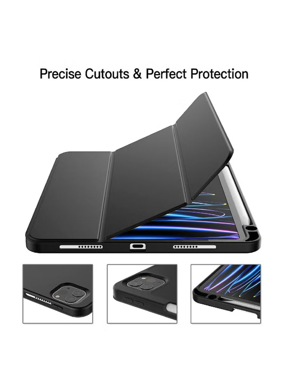 Dux Ducis Apple iPad Pro 11 2022/2021/2020 Protective Soft TPU Smart Tablet Case Cover with Pen Holder and Auto Wake/Sleep, Black