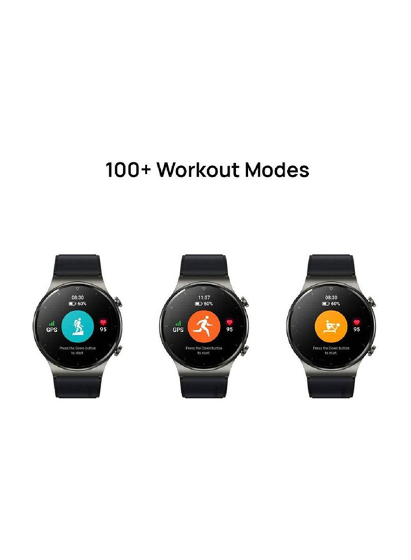 46mm Smartwatch with Full Touch Round HD Screen, Fitness Tracker, Heart Rate Monitor & Bluetooth for iPhone & Android, Black