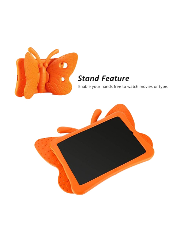 Apple iPad Generation 9th/8th/7th 10.2/10.5-inch Kids EVA Foam Shockproof Kickstand Butterfly Lightweight Tablet Case Cover, Orange