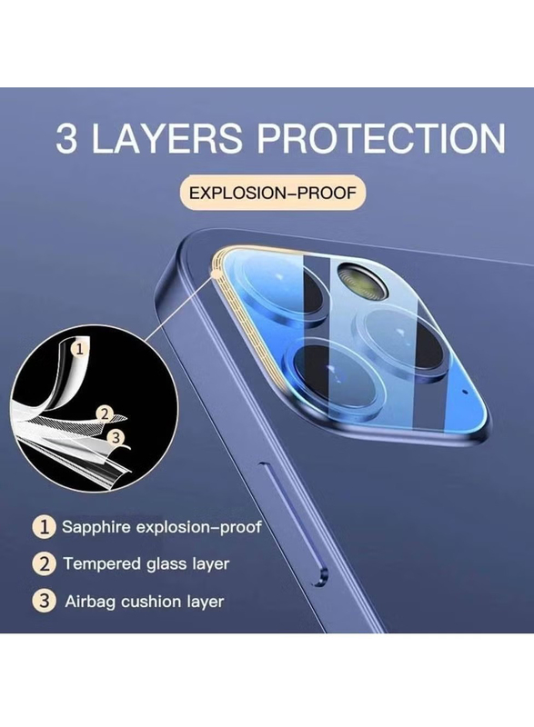 Apple iPhone 13 Pro Max Tempered Glass Camera Lens Screen Protector, Clear