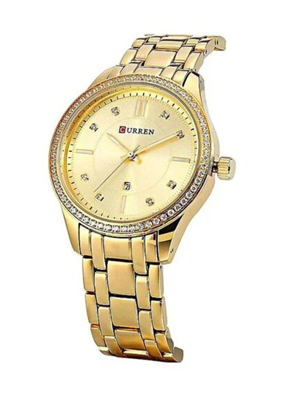 Curren Analog Watch for Women with Stainless Steel Band, Water Resistant, Cu9010GG, Gold