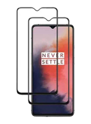 2-Piece Oneplus 7t 5D Glass Screen Protector, Clear/Black