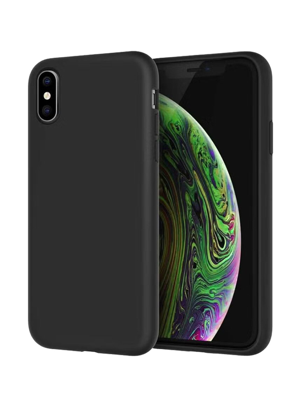 Apple iPhone X/Xs Max Microfiber Lining Silicone Protective Mobile Phone Case Cover, Black