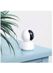 360 Degrees Home Security 2K Surveillance Camera, White/Black