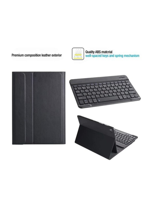 Ntech Bluetooth Wireless Detachable English Keyboard with Pencil Holder for iPad 2018 (6th Gen)/iPad 2017 (5th Gen)/iPad Pro 9.7/iPad Air 2&1, Black