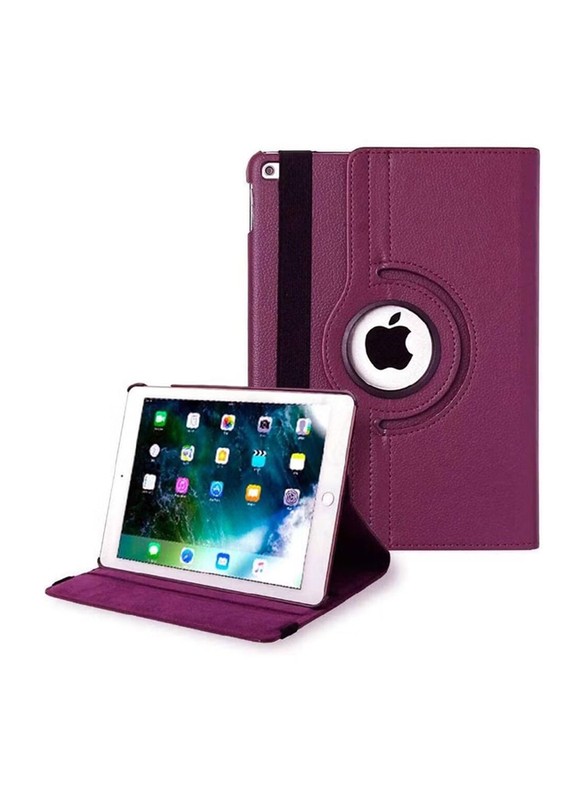 Apple iPad 6th Generation Leather 360 Degree Rotating Stand Folio Tablet Case Cover, Purple