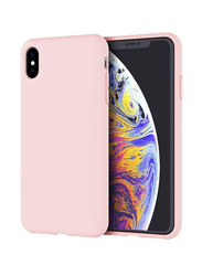 Apple iPhone Xs Max Microfiber Lining Silicone Protective Mobile Phone Back Case Cover, Pink