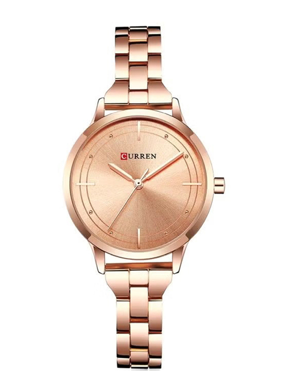 Curren Analog Watch for Women with Alloy Band, Water Resistant, 9019, Rose Gold