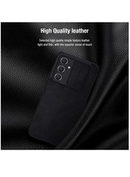 Nillkin Samsung Galaxy A34 5g Qin Leather Mobile Phone Case Cover with Slide Camera Protection, Black