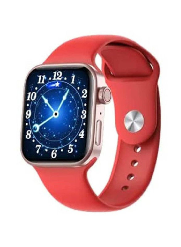 44mm Smartwatch with Heart Rate Body Temperature Fitness Tracker, Red