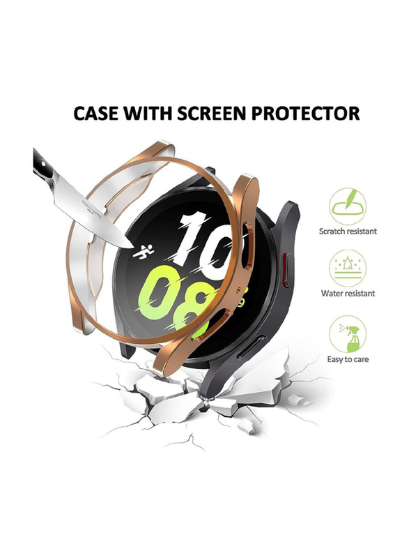 Zoomee Protective Ultra Thin Soft TPU Shockproof Case Cover for Samsung Galaxy Watch 4 44mm, Rose Gold