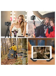 Universal Mini Flexible Tripod Stand with Hidden Phone Holder, Black