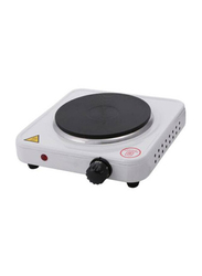 Classy Touch Electric Single Hot Plate with Overheat Protection for Home Camping & Caravan Cooking, White