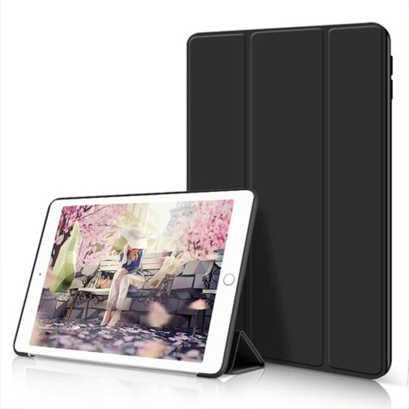 Apple iPad 10.2-inch 7th/8th Gen 2019/2020 Ultra Slim Lightweight Trifold Smart Auto Sleep Wake Soft TPU Silicone Tablet Flip Case Cover, Black