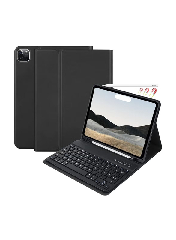 Dux Ducis Protective Wireless Bluetooth Detachable Keyboard Cover with Pencil Holder for Apple iPad Pro 12.9 inch, Black