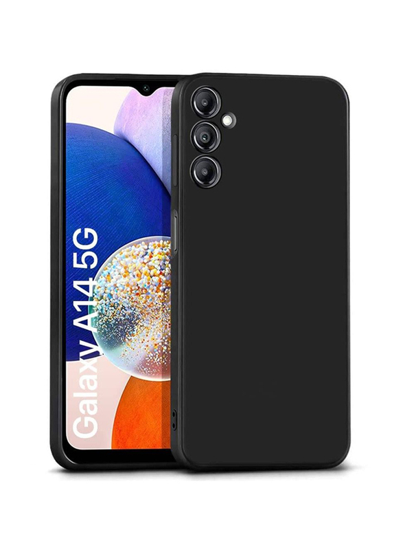 Samsung Galaxy A14 5G Protective Shockproof Soft Liquid Silicone Mobile Phone Case Cover, Black